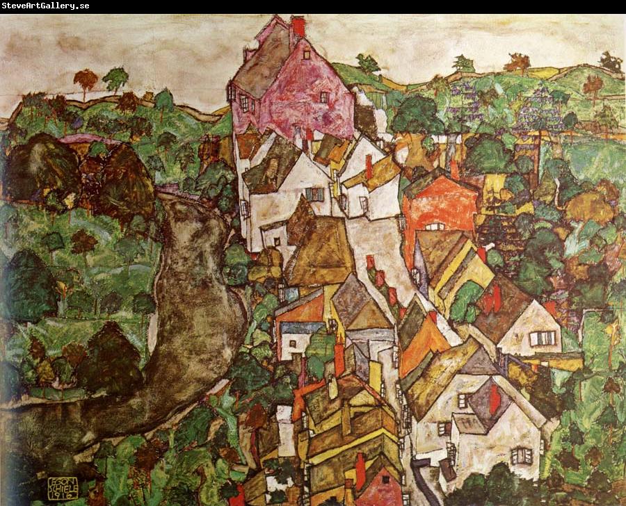 Egon Schiele Landscape at Krumau